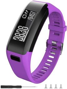 img 4 attached to Заменяемые ремешки Garmin Vivosmart HR - мягкий силиконовый браслет BossBlue для часов Garmin Vivosmart HR (фиолетовый, размер S).