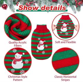 img 1 attached to KOOLTAIL Christmas Cat Sweater - Snowman Stripes Winter Holiday Sweater Soft Knit for Cats & Small Dogs - Keep Warm in Ugly Xmas Sweaters Jumpsuits