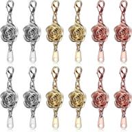 💎 enhance your jewelry collection with 12 pieces of locking magnetic clasps: rose jewelry magnetic clasp necklace lobster clasp closures magnetic clasp converter chain extenders for jewelry necklace bracelet (gold, silver, rose gold) logo