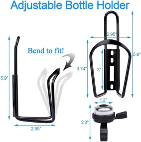 img 3 attached to EAONE Bike Accessories Bundle - 1 Bike Water Bottle Holder with 1 Pack Silicone Bike Phone Mount and 1 Bike Bell, Lightweight Alloy Aluminum Bike Cup Holder and Phone Holder Set (Black)