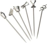 🍸 premium 6-piece martini picks set – prodyne stainless steel & pewter logo