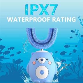 img 1 attached to 🦷Ультразвуковая электрическая зубная щетка для детей, 360° чистка со шестью умными режимами, автоматическое отбеливание, водонепроницаемый дизайн IPX7, детям от 2 до 7 лет (синий)