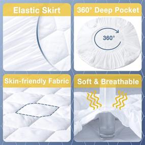 img 1 attached to 🛌 Waterproof Twin Size Mattress Pad - Soft and Breathable Quilted Mattress Protector with Deep Pocket - Fitted Mattress Cover, White