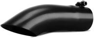 autosaver88 2.25 inch inlet black exhaust tip - 2.25&#34; inlet 2.25&#34; outlet - 9&#34; overall length - stainless steel turn down exhaust tips - powder coated finish tailpipe logo