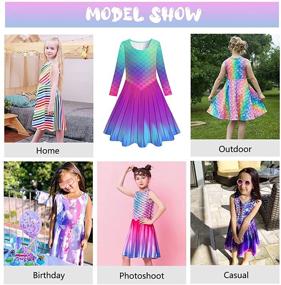 img 1 attached to 👗 Funnycokid Girls Sleeveless Dress: Colorful Printed Twirl Party & Casual Dresses for Kids, Ages 4-13