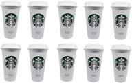 ☕️ 10-pack starbucks reusable travel cup grande 16 oz: sustainable to-go coffee cup for on-the-go sipping logo