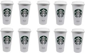img 4 attached to ☕️ 10-Pack Starbucks Reusable Travel Cup Grande 16 Oz: Sustainable To-Go Coffee Cup for On-the-Go Sipping
