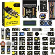 🎁 ultimate bbc micro bit sensor starter kit: keyestudio 37-in-1 box with tutorial, compatible with v1.5 & v2, gift for kids and adults (microbit board not included) logo