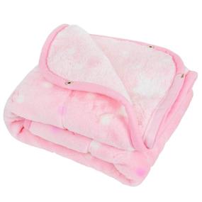 img 4 attached to 🍼 JOIE BEAN Pink Fleece Baby Blanket: Warm & Soft Swaddle Wrap for Infant Newborn Girls