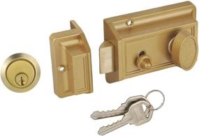 img 4 attached to 🔒 Gold Finish Zinc Cylinder Night Latch Lock with Latch Bolt - Sumbin Night Latch Lock