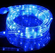 🔵 izzy creation 18ft blue led flexible rope lights for indoor and outdoor lighting, waterproof connectable120v plug-in, 3/8" round for home, garden, patio, shops, christmas, new year, wedding, party, and events логотип