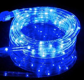 img 4 attached to 🔵 Izzy Creation 18FT Blue LED Flexible Rope Lights for Indoor and Outdoor Lighting, Waterproof Connectable120V Plug-in, 3/8" Round for Home, Garden, Patio, Shops, Christmas, New Year, Wedding, Party, and Events