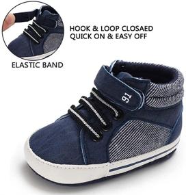 img 2 attached to 👟 CENCIRILY Unisex High Top Sneakers | Soft Sole Anti-Skid Infant Ankle Shoes | Toddler First Walking Crib Shoes