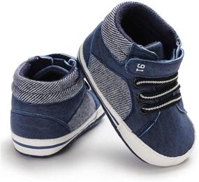 img 1 attached to 👟 CENCIRILY Unisex High Top Sneakers | Soft Sole Anti-Skid Infant Ankle Shoes | Toddler First Walking Crib Shoes