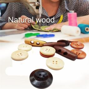 img 3 attached to 🔴 Assorted 1-inch 4 Hole Wooden Toggle Buttons for Crafts - IDOXE Large Round Wood Buttons, Perfect for Sewing DIY Projects and Supplies