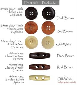 img 1 attached to 🔴 Assorted 1-inch 4 Hole Wooden Toggle Buttons for Crafts - IDOXE Large Round Wood Buttons, Perfect for Sewing DIY Projects and Supplies