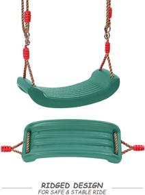 img 3 attached to Green Plastic Swing Seat with Rope - Kids Tree Swing Seat - Outdoor/Indoor Swing Set Accessories - Ideal for Playground, Tree, and Swing Set