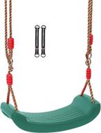 green plastic swing seat with rope - kids tree swing seat - outdoor/indoor swing set accessories - ideal for playground, tree, and swing set логотип