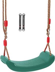 img 4 attached to Green Plastic Swing Seat with Rope - Kids Tree Swing Seat - Outdoor/Indoor Swing Set Accessories - Ideal for Playground, Tree, and Swing Set