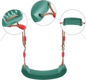 img 1 attached to Green Plastic Swing Seat with Rope - Kids Tree Swing Seat - Outdoor/Indoor Swing Set Accessories - Ideal for Playground, Tree, and Swing Set