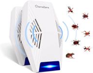 🐭 ультразвуковой отпугиватель вредителей 2021 года, 2 штуки: эффективный электронный отпугиватель в помещении - безопасен для людей и животных, контролирует комаров, тараканов, блох, мышей, пауков, муравьев (белый) логотип