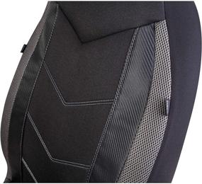 img 2 attached to 🚗 Enhance Your Car's Style & Safety with PIC AUTO High Back Car Seat Covers - Sports Carbon Fiber Mesh Design, Universal Fit, Airbag Compatible (Gray)