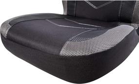 img 1 attached to 🚗 Enhance Your Car's Style & Safety with PIC AUTO High Back Car Seat Covers - Sports Carbon Fiber Mesh Design, Universal Fit, Airbag Compatible (Gray)