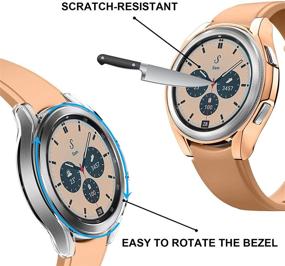 img 1 attached to XYF Compatible Samsung Galaxy Watch 4 Classic 42mm Screen Protector + Case [2+2 Pack] - Clear & Rosegold