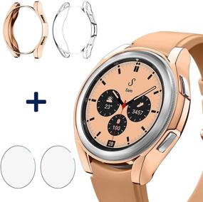 img 3 attached to XYF Compatible Samsung Galaxy Watch 4 Classic 42mm Screen Protector + Case [2+2 Pack] - Clear & Rosegold