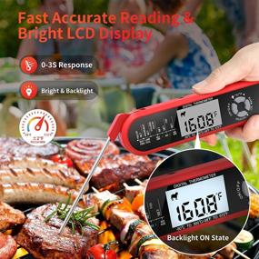 img 3 attached to 🌡️ WHOUSEWE Dual Probe Digital Kitchen Meat Thermometer - Instant Read, 2-in-1 Function Thermometer for Cooking, Baking, Turkey, BBQ - Alarm Set