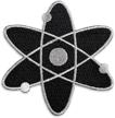 pinsanity black atomic symbol embroidered logo