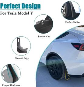 img 3 attached to 🚗Улучшенные крылья XTAUTO для Tesla Model Y 2016-2021 – Без необходимости сверления или приклеивания, аксессуары для брызговиков и защиты арок (комплект из 4 штук)