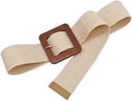 fashion elastic stretch wooden buckle women's accessories for belts logo
