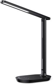 img 4 attached to 💡 soysout LED Desk Lamp: Dimmable, Eye-Caring Reading Lamp with USB Charging Port, Touch Control - Ideal for Study Office, Bedroom - Black