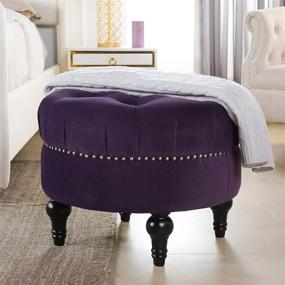 img 3 attached to 🔮 Plush Purple Dawn Ottoman by Jennifer Taylor Home