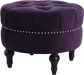 img 2 attached to 🔮 Plush Purple Dawn Ottoman by Jennifer Taylor Home