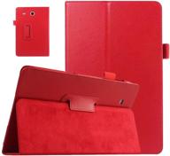 📱 ekvinor galaxy tab e 9.6 case - slim red leather stand folio cover for samsung galaxy tab e 9.6 inch tablet (fits all versions sm-t560, t561, t565, sm-t567v) logo