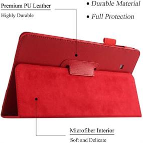 img 2 attached to 📱 EKVINOR Galaxy Tab E 9.6 Case - Slim Red Leather Stand Folio Cover for Samsung Galaxy Tab E 9.6 Inch Tablet (Fits All Versions SM-T560, T561, T565, SM-T567V)