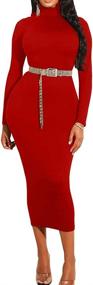 img 3 attached to GOBLES Womens Turtleneck Elegant Bodycon Women's Clothing and Dresses