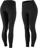 👖 horze women's bianca superlight knee patch tights - enhanced silicone grip for optimal performance logo