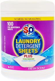 img 4 attached to 🧺 S2O Laundry Detergent Sheets Plus Stain Remover Booster - 100 Count - Fresh Scent: Powerful, Convenient Laundry Solution