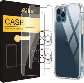 img 4 attached to Ailun iPhone 12 Pro Max Case [6.7 inch] with 2 Glass Screen Protectors + 2 Camera Lens Protectors - Shockproof Bumper Clear TPU Cover, Anti-Scratch/Fingerprint/Oil Stain, Crystal Clear Back Cover