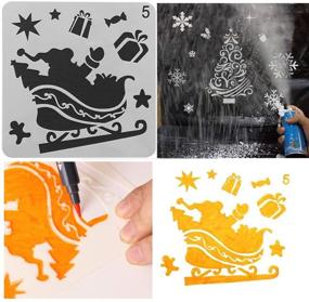 img 2 attached to Reusable Plastic Craft Stencils - Christmas Theme Templates for Art, DIY Decoration, and More!