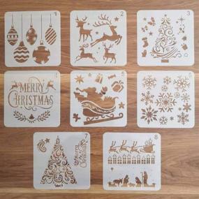 img 4 attached to Reusable Plastic Craft Stencils - Christmas Theme Templates for Art, DIY Decoration, and More!