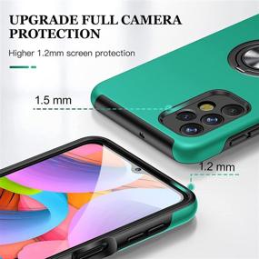 img 3 attached to 📱 JAME Green Case for Samsung Galaxy A32 5G with 2 Pack Tempered Glass Screen Protector - Shockproof, Scratch Proof Cover, Built-in Magnetic Kickstand