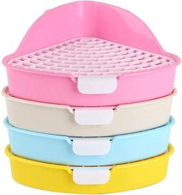 img 1 attached to 🐇 RUBYHOME Triangle Potty Trainer Corner Litter Bedding Box: Ideal for Baby Rabbit, Chinchillas, Small Guinea Pigs, Ferret, Galesaur