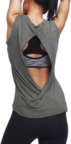 img 2 attached to 🏋️ Mippo Open Back Workout Tops for Women - Athletic Yoga Tennis Exercise Tanks