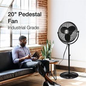 img 3 attached to 💨 Air King 9420: Powerful 20-Inch Industrial Grade Pedestal Fan for Maximum Airflow