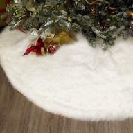 йосагер 48-дюймовая елочная юбка из искусственного меха - белая | украшение для праздничной вечеринки логотип