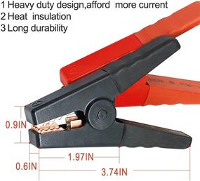 img 3 attached to 🔋 Heavy Duty Car Battery Alligator Clamp Clips | 400 Amp 12V/24V Auto Jump Starter